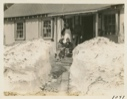 Image of Front path cut through snow bank at Station- Mart Vorce, Charles Sewall, Miriam`
